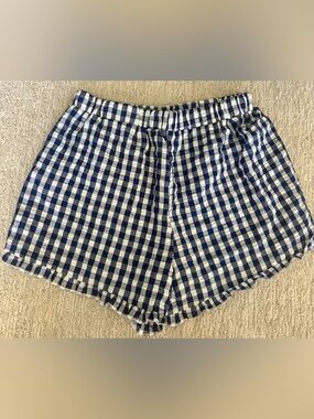 Women’s Blue and White Gingham Shorts